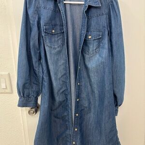 Denim Button-Up Dress
